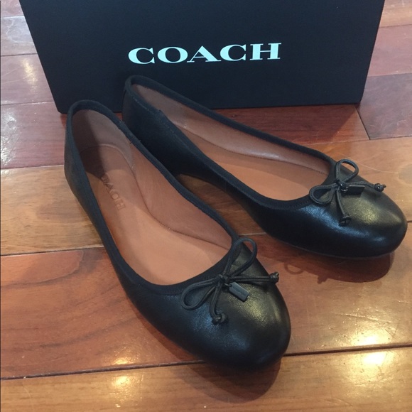 coach black ballet flats